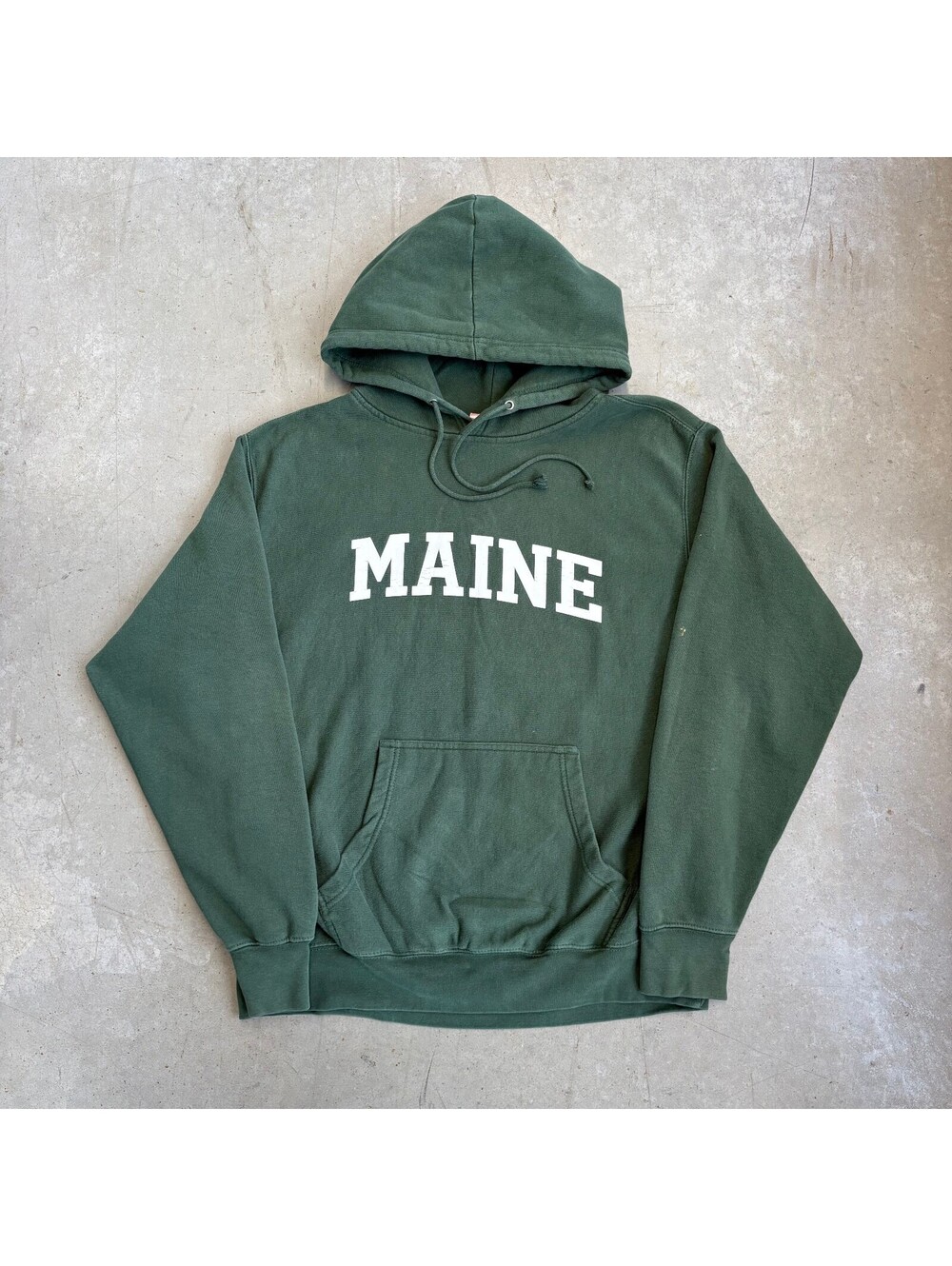 Vintage 2000s Maine Spellout Graphic Hoodie Large Green